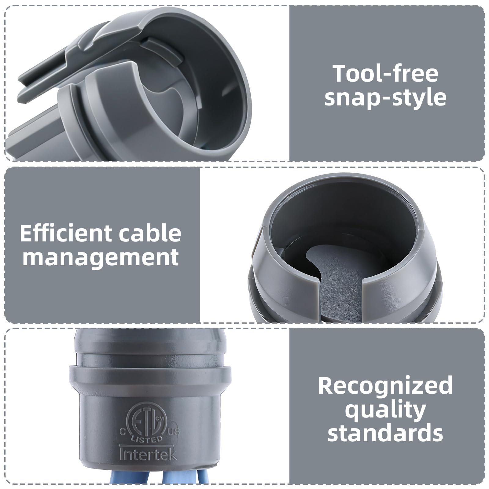 Connettore per cavo non metallico da 1/2 pollice, fibbia di fissaggio a filo NM, installazione a scatto per risparmio di lavoro, cavo singolo 14/2-10/3 AWG, due 14/2-12/2-14/3 AWG, certificato