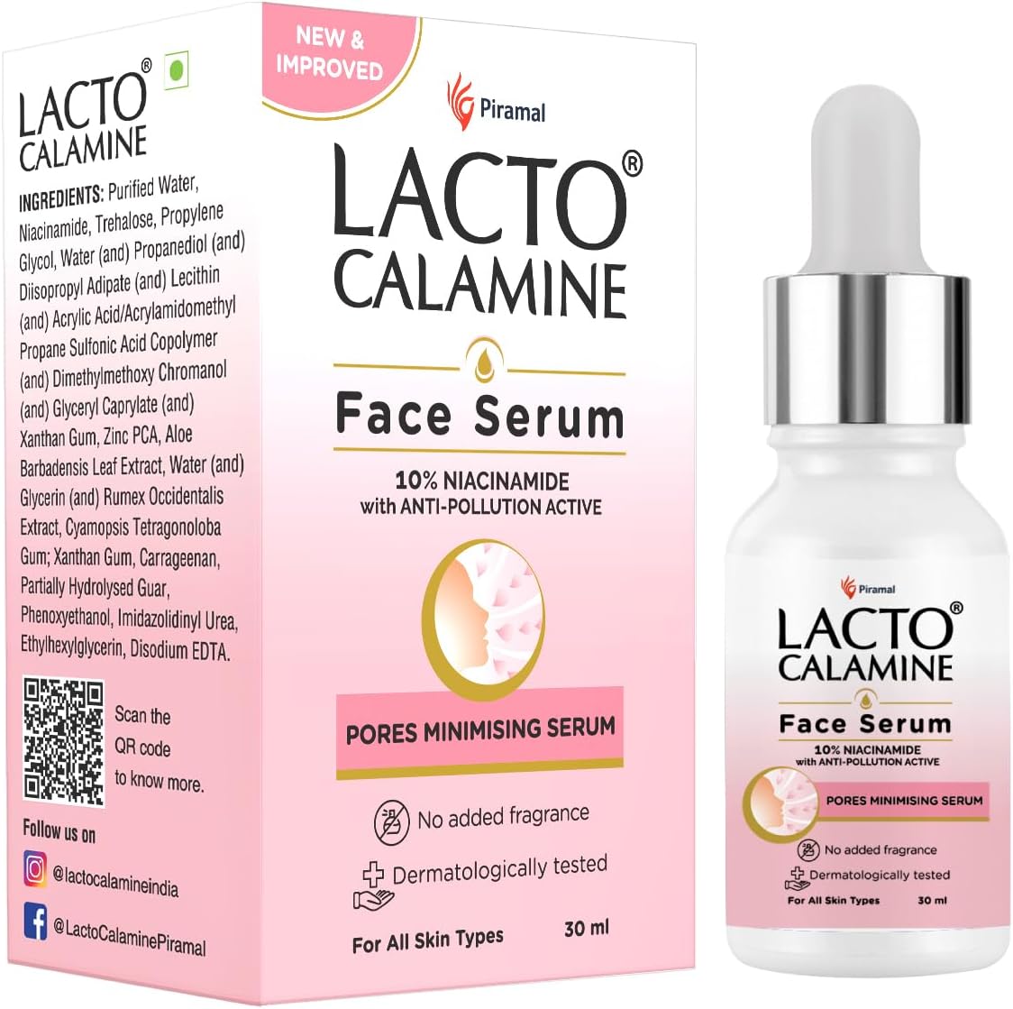Face Serum 10% Niacinamide with Anti-Pollution Active - Pores Minimising Serum - No Added Fragrance & Dermatologically Tested - For All Skin Types - 30 ml