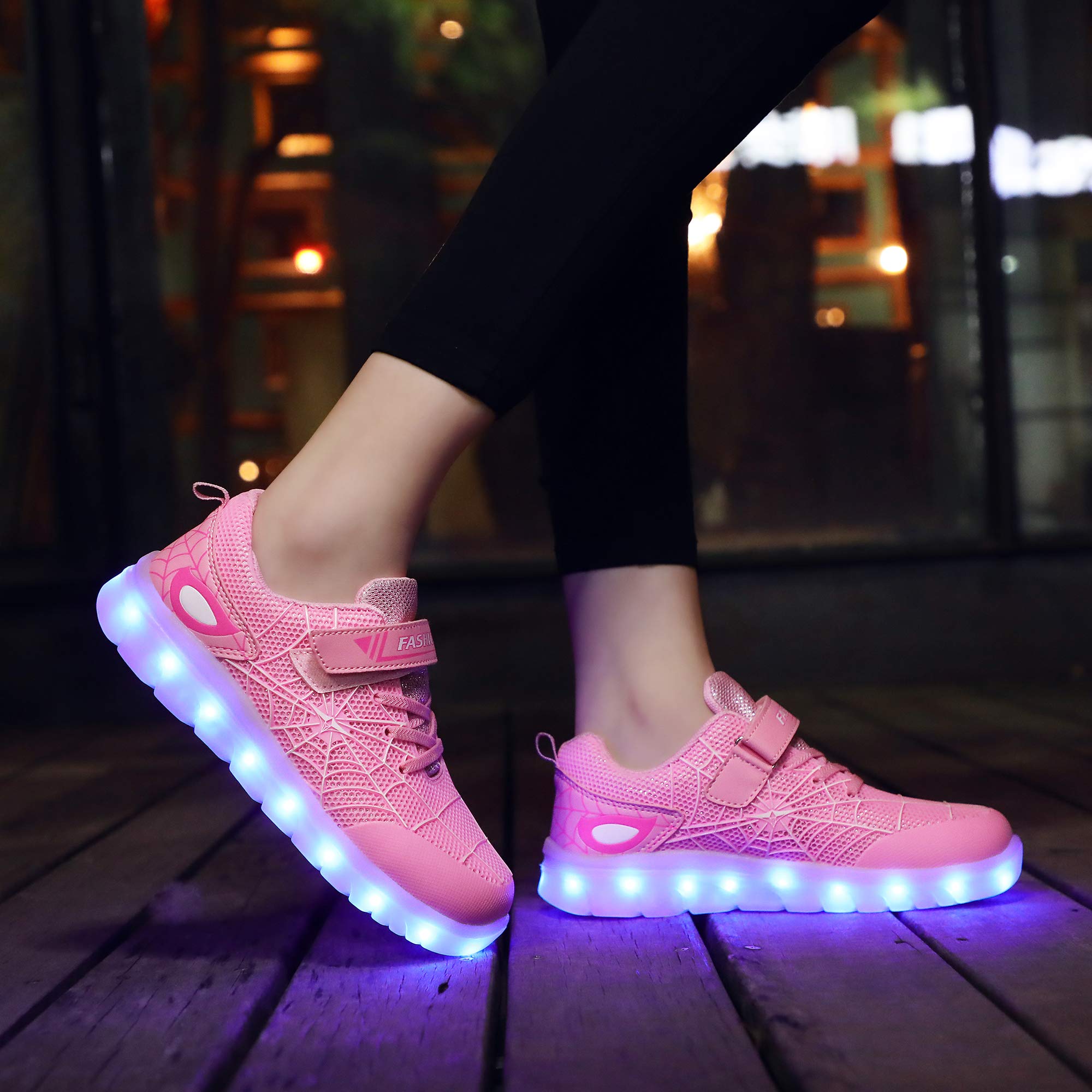 LED Scarpe Sportive per Bambini Ragazze e Ragazzi 7 Colori USB Carica Lampeggiante Luminosi Running Sneakers con Luci Traspirante Basso Ultraleggero Baskets Shoes per Natale Compleanno Regalo