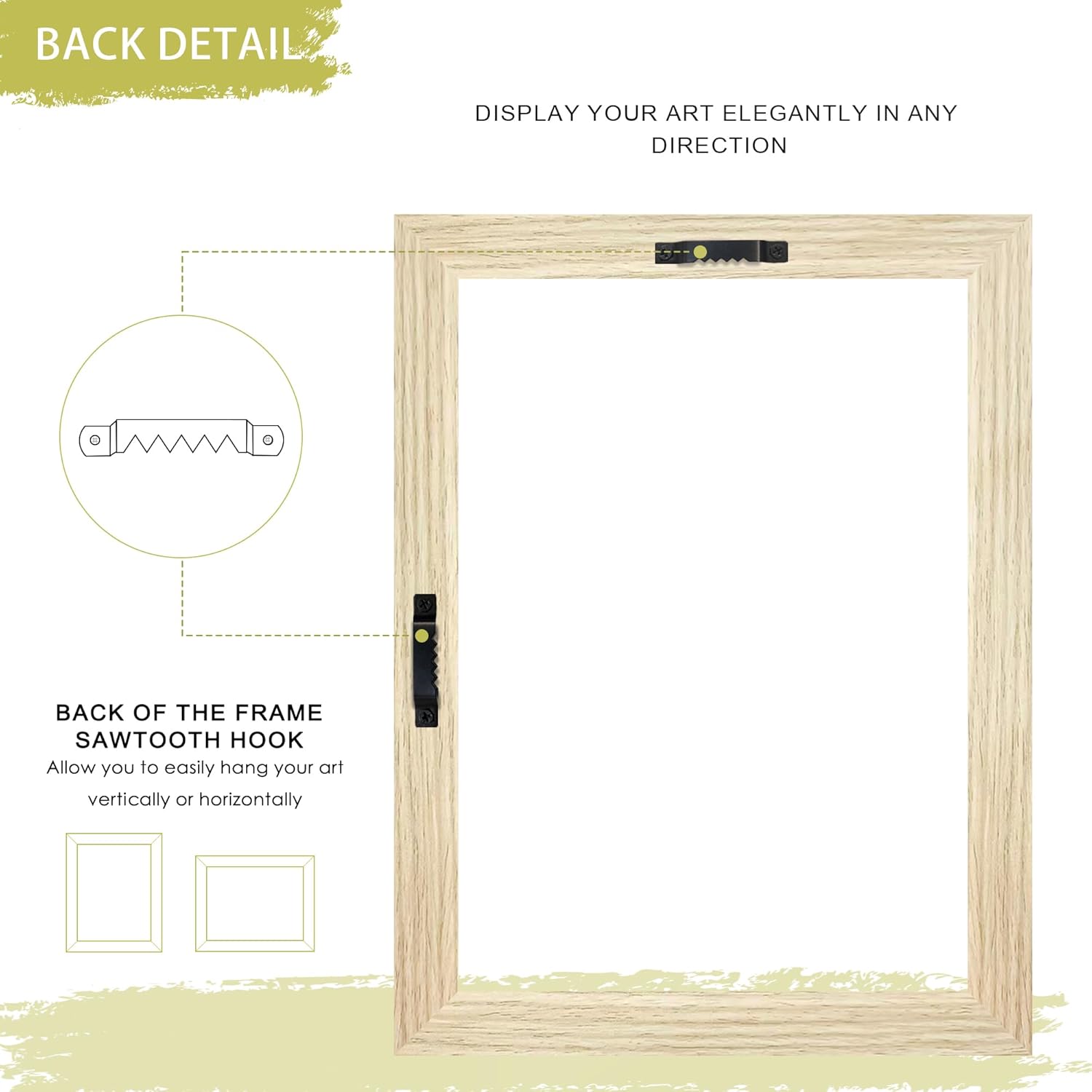 Abtgt 16x20 Canvas Floating Frame with 0.9" Deep, 16x20 Floater Frames for Canvas Paintings with Adhesive, Vertical or Horizontal Wall Art frame for Prints Oil Painting Diamond Decor, Natural, 1 Pack