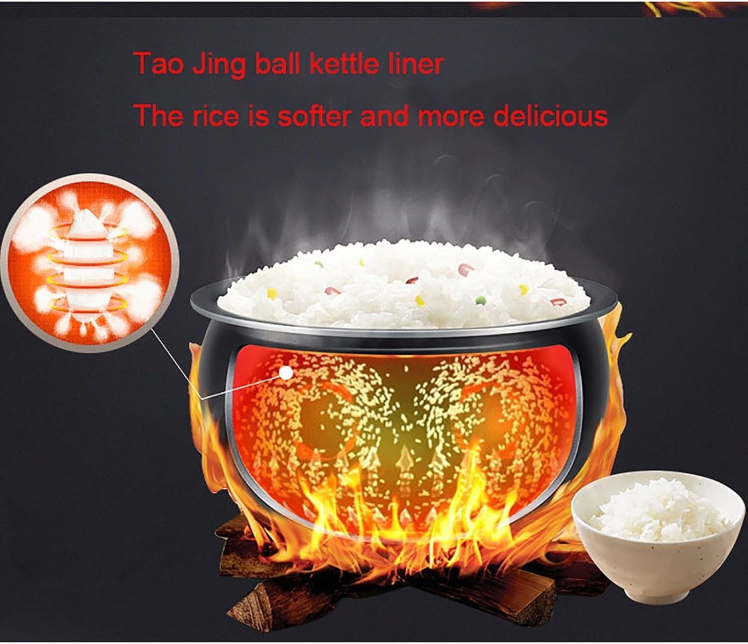 Rice Cooker, 5L Large Capacity, Household Smart Multi-function Rice Cooker, Pottery Pottery Pot Liner, For 2-6 People 220-240V US/EU