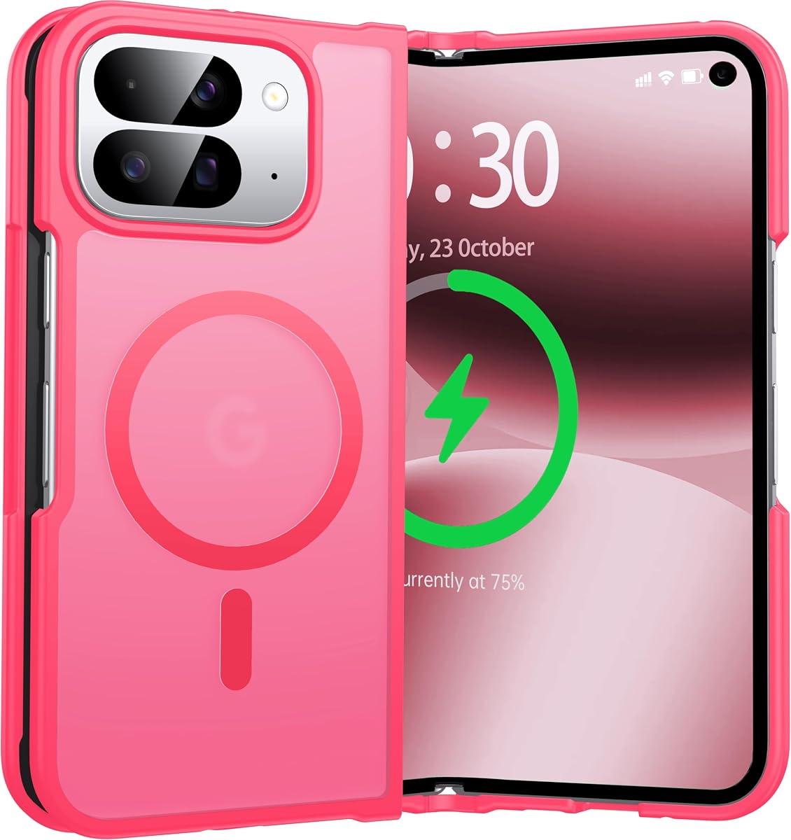 NO.1 Magnetic for Google Pixel 10 Pro Fold Case with MagSafe | [Military Grade Drop Tested][Translucent Matte][Anti-Fingerprint] Soft Silicone Bumper for Google 10 Pro Fold Case,Rose