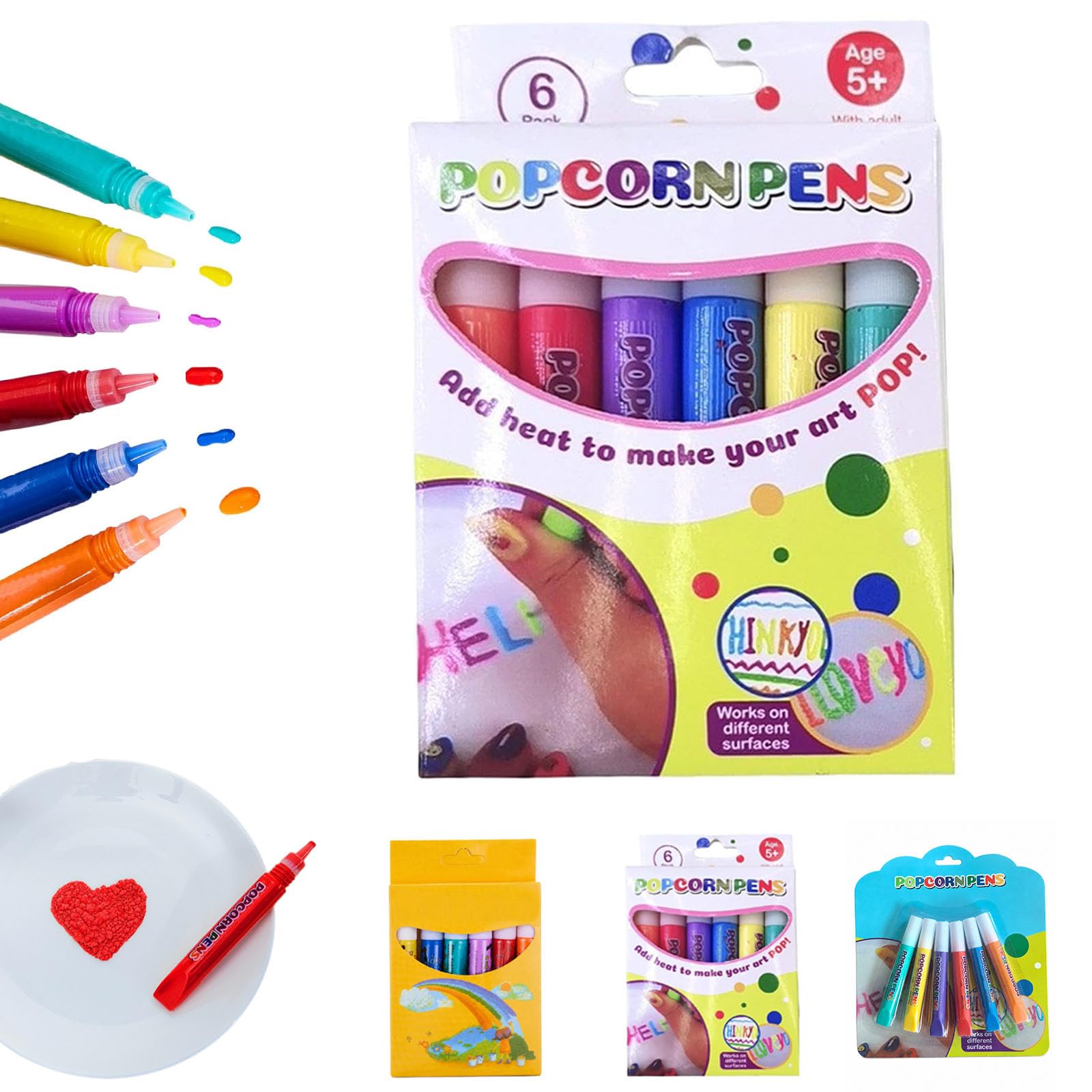 Diy Magic Popcorn Pens 3D Bubble Popcorn Drawing Pens for Kids，B-1PCS