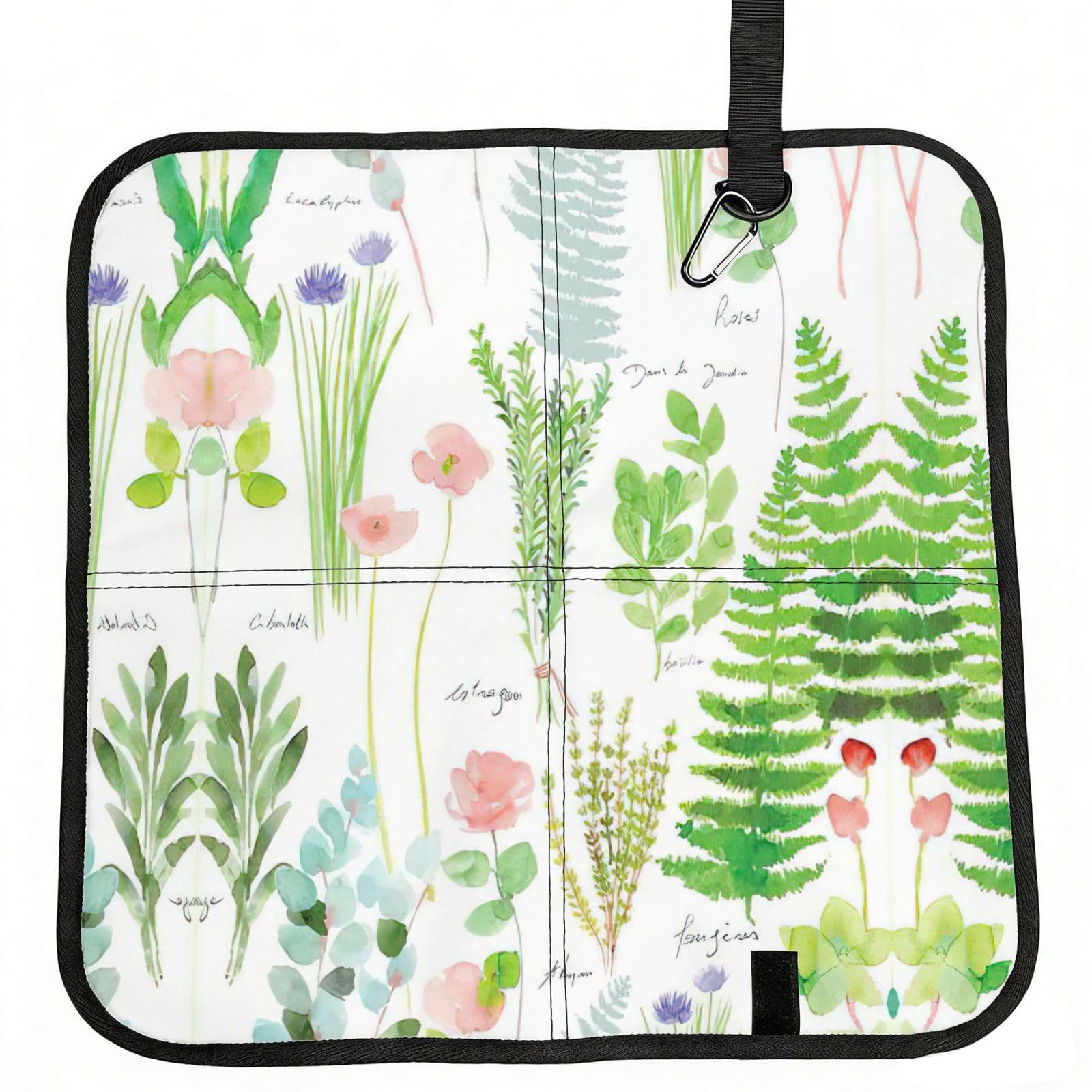 VCzsdff Springtime Herb Garden Print Portable Seat Cushion Folding Bleacher Pad Compact Picnic Sitting Mat Polyester 40cm