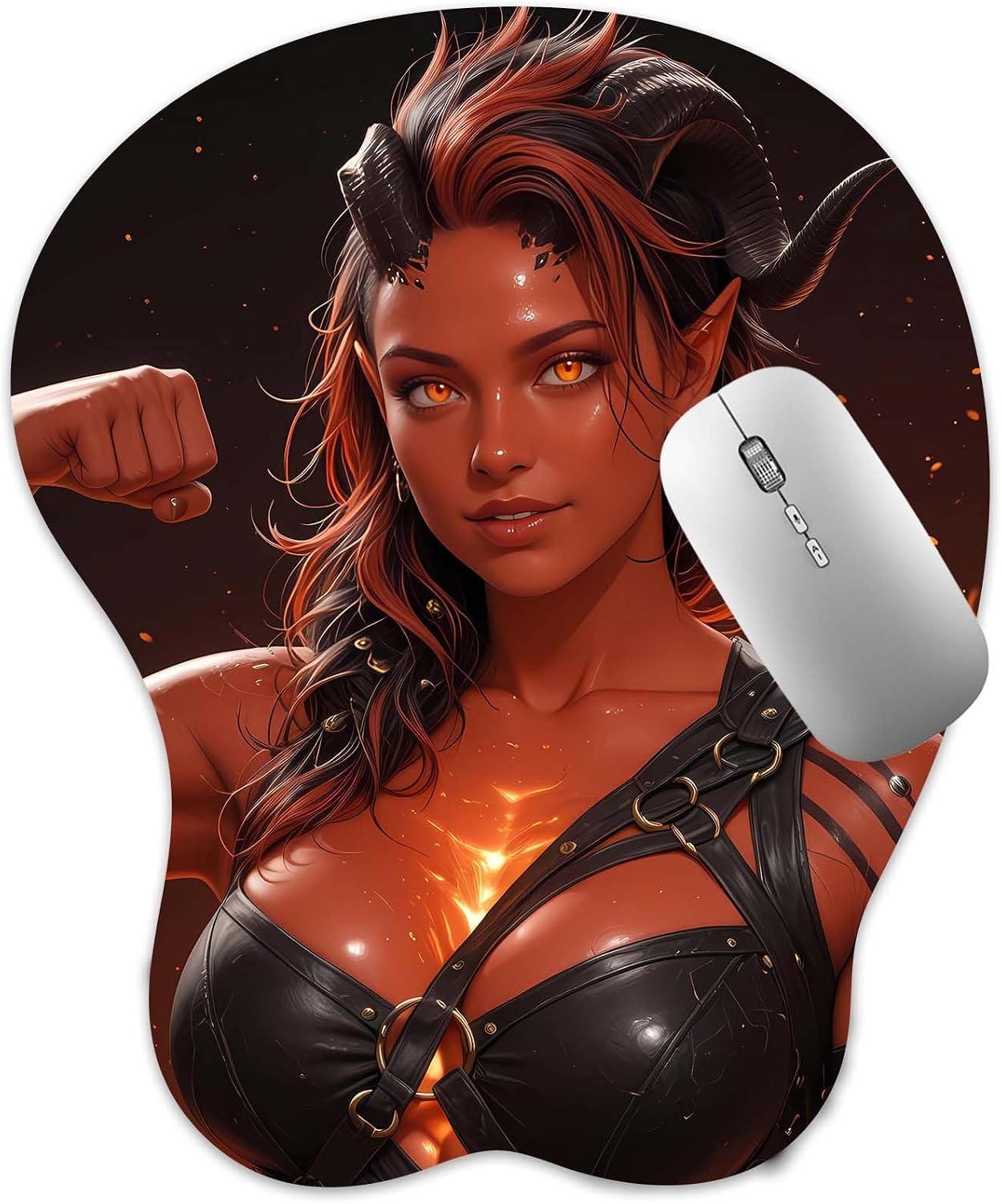3D Mouse Pad, Oppai Mousepad with Soft Gel Wrist Rest Anime Manga Gaming Boob pad Anti-Slip Mouse Mat, Karlac