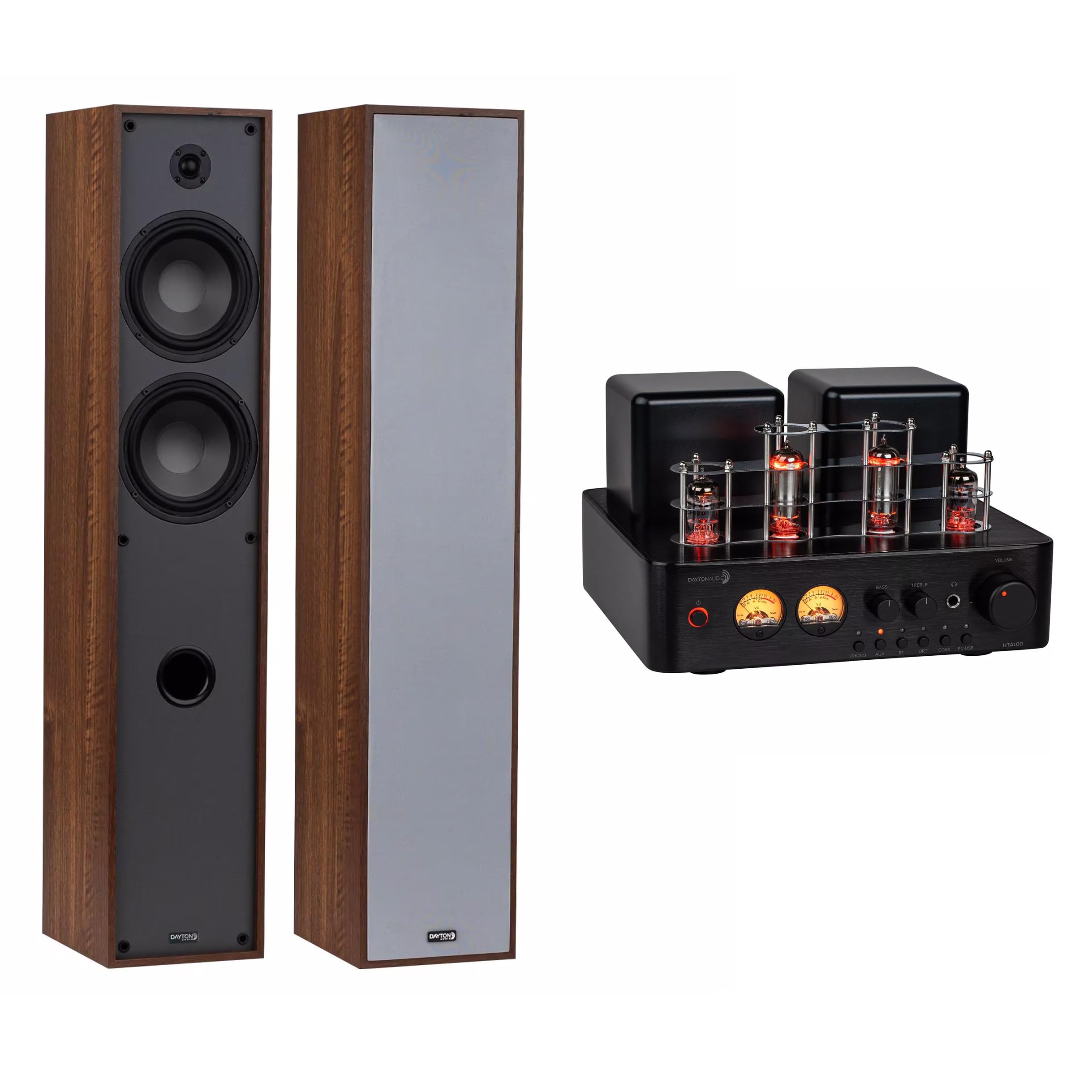 Dayton Audio Floor Standing Stereo System - Wood