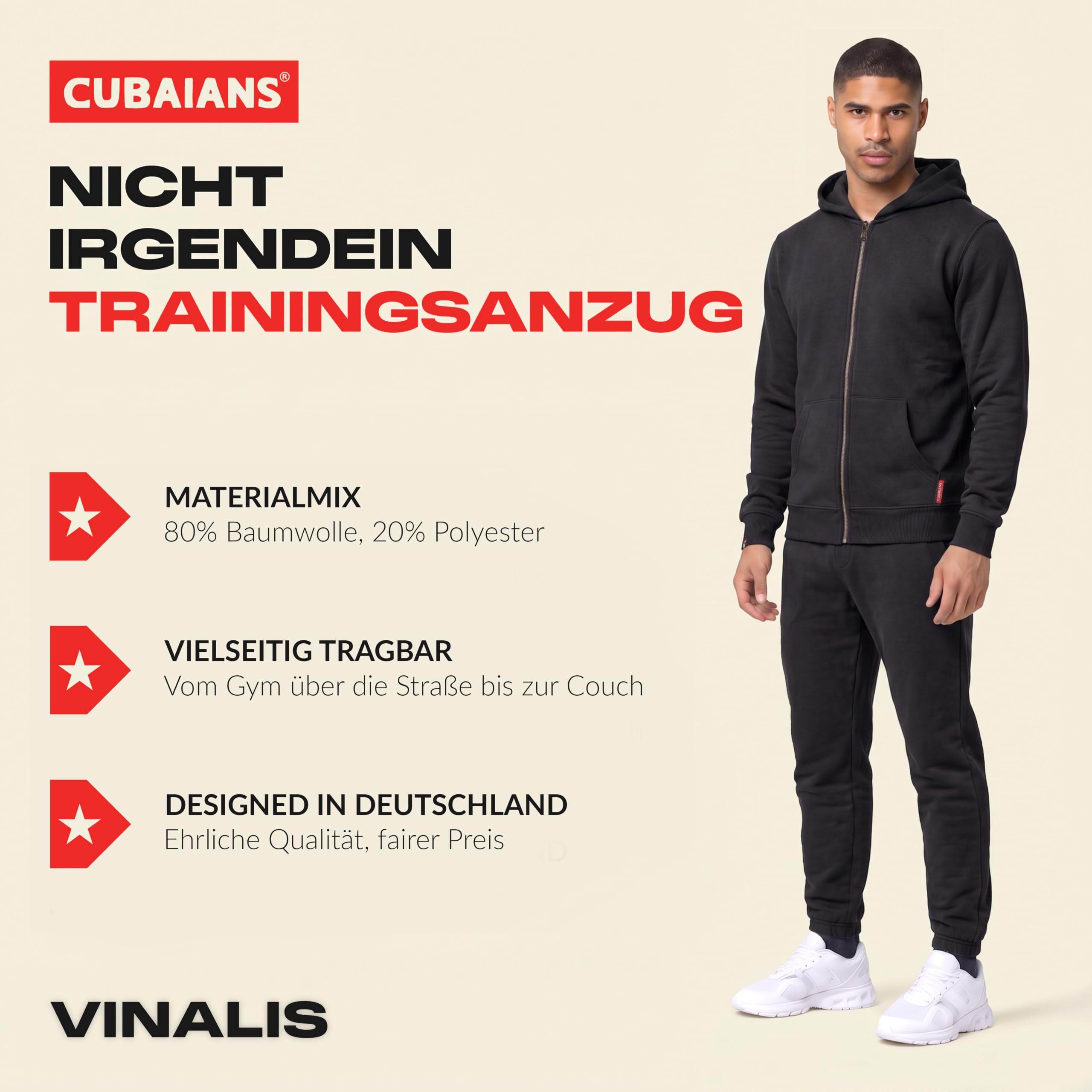 Vinales Herren Jogging Anzug Trainingsanzug Hausanzug