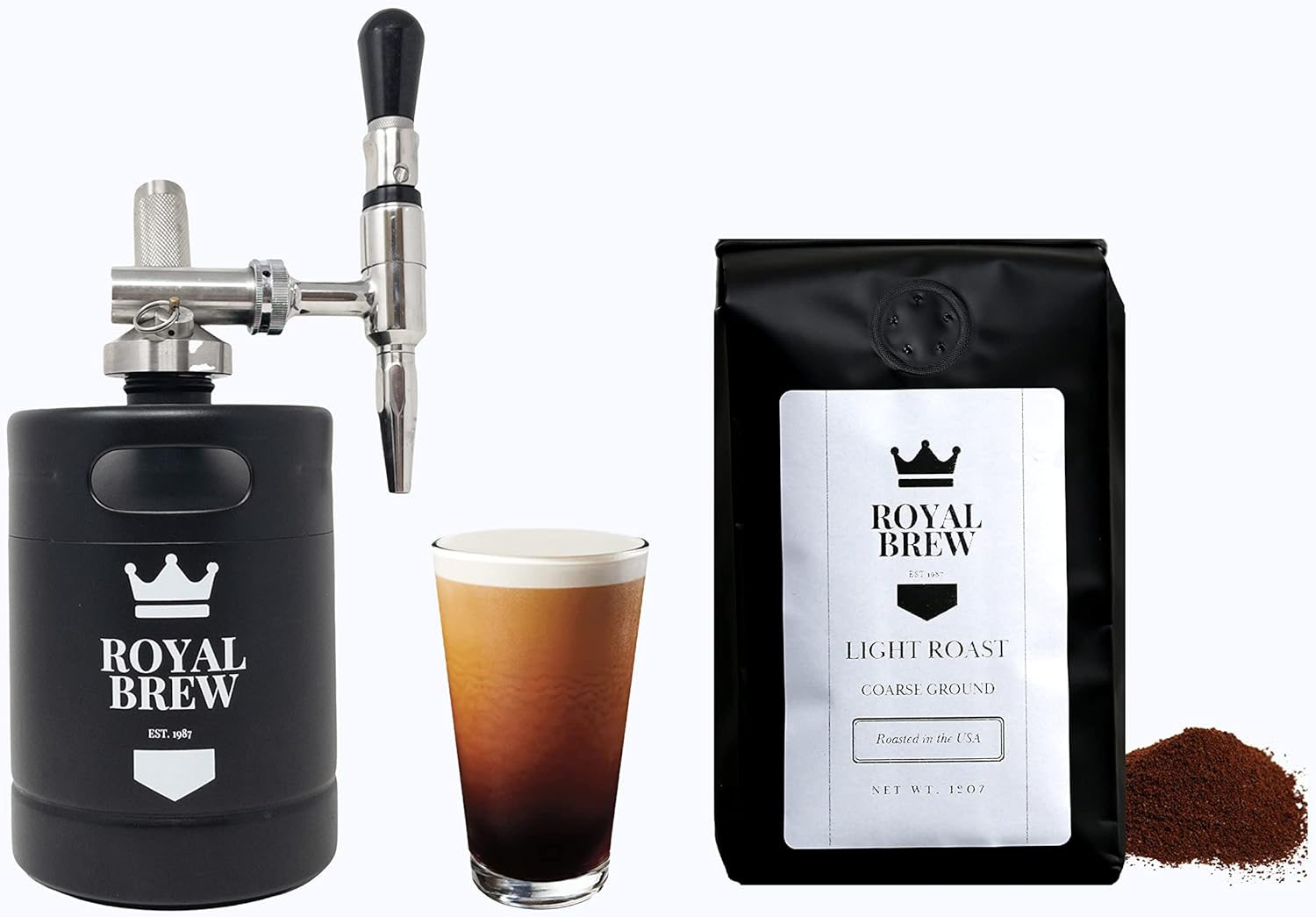 Royal Brew Nitro Cold Brew Coffee Maker & 12oz Bag of Light
