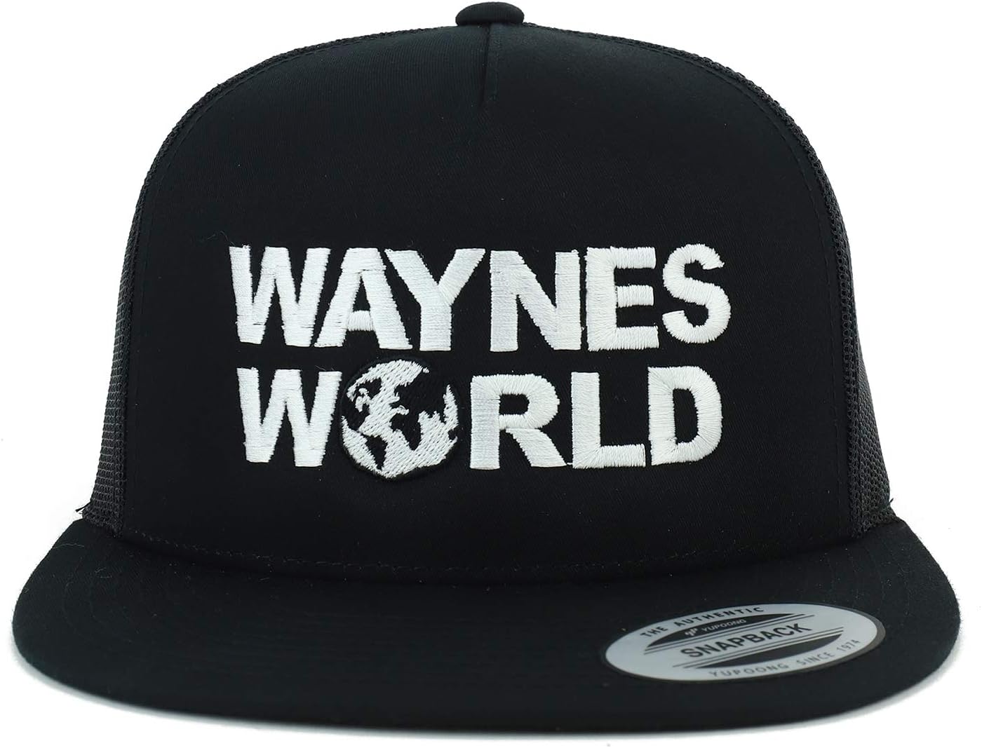 Armycrew Oversize XXL Wayne's World Embroidered 5 Panel Flatbill Snapback Mesh Cap