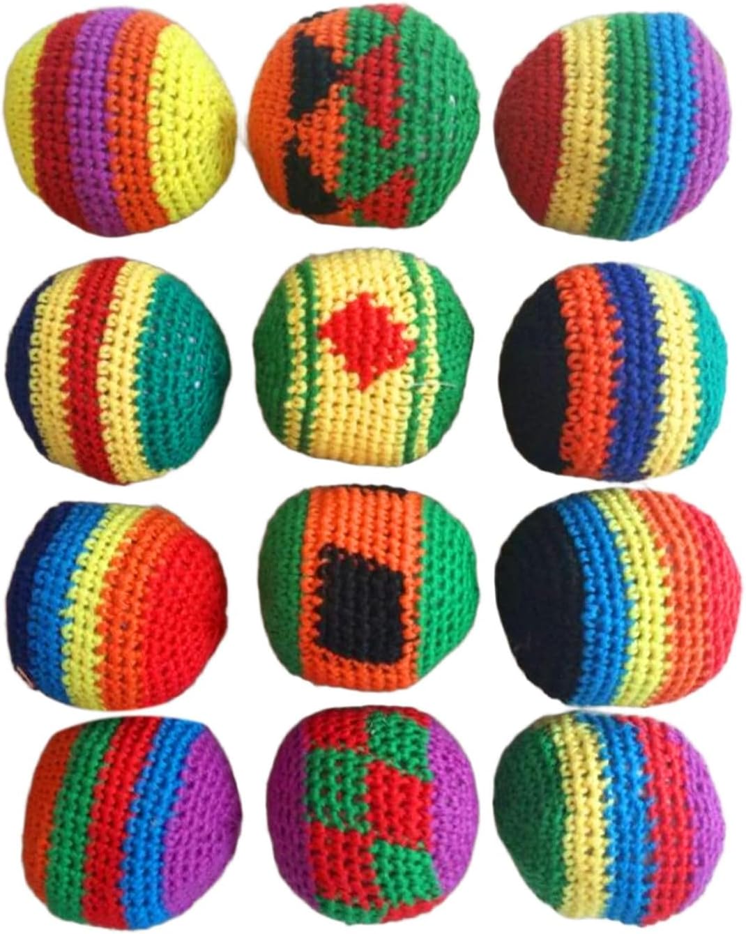 TEEKU knitted hacky sack set handmade crochet hacky sack set