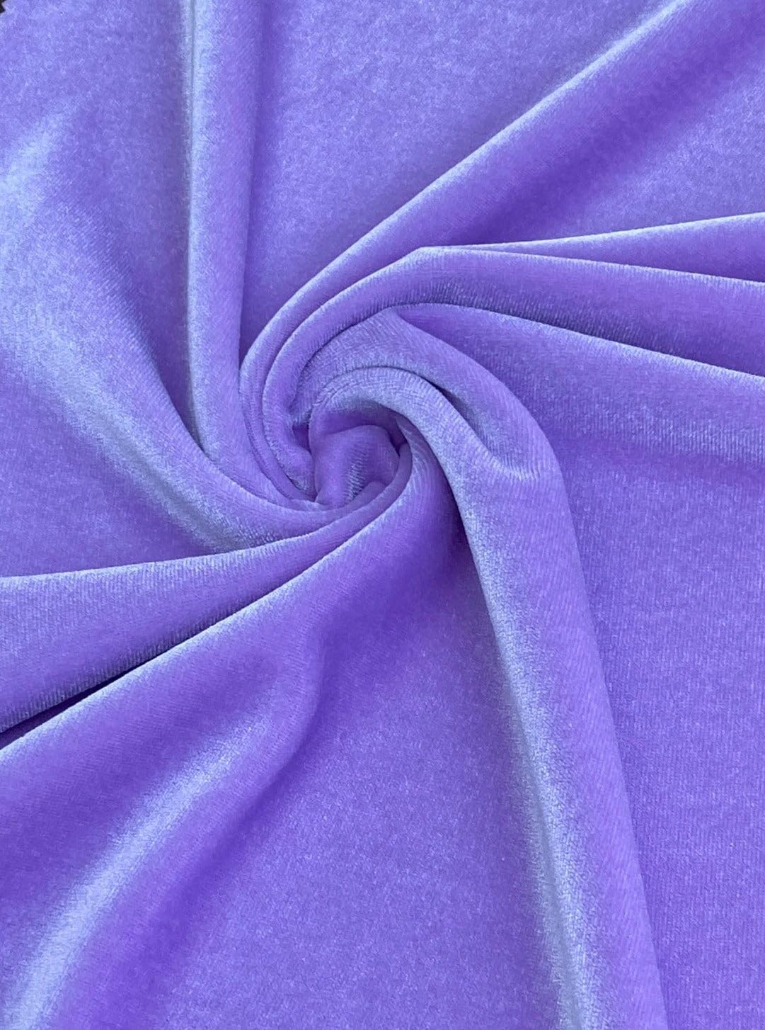 Premium Stretch Velvet Fabric by The Yard - Wrinkle-Resistant - Soft - Upholstery Fabric - Polyester Spandex Blend - for Clothing and Crafts - Resistant – 58-60 Inches Wide (Lavender, 3 Yard)
