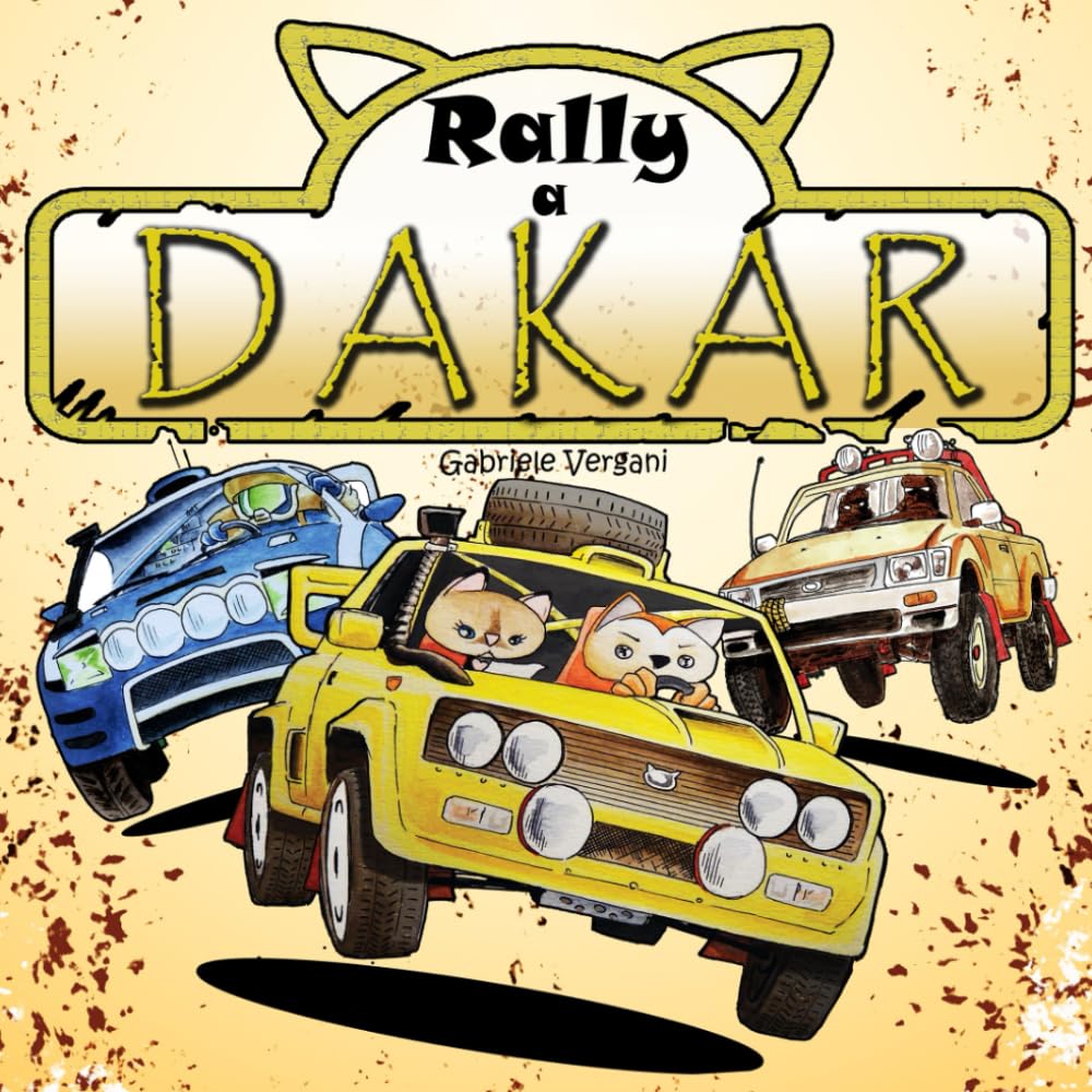 Rally a Dakar: due gatti nella loro macchina gialla in un'avventura nel deserto