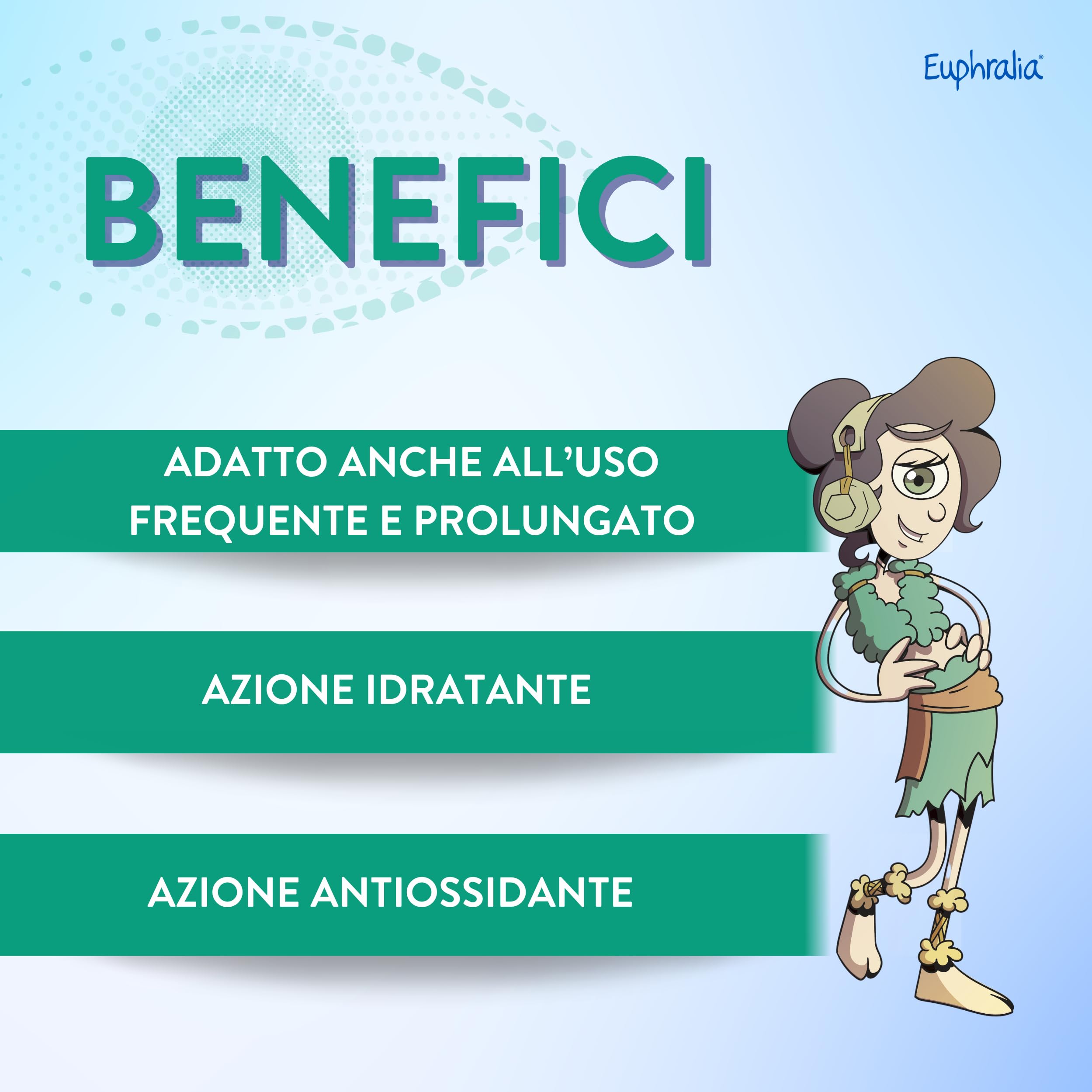 Euphralia Allergy - Gocce Oculari, Allergia, Congiuntivite Allergica, Fastidio Oculare, con Acido laluronico e Vitamina B12 - Flacone da 10 ml + Panno occhiali