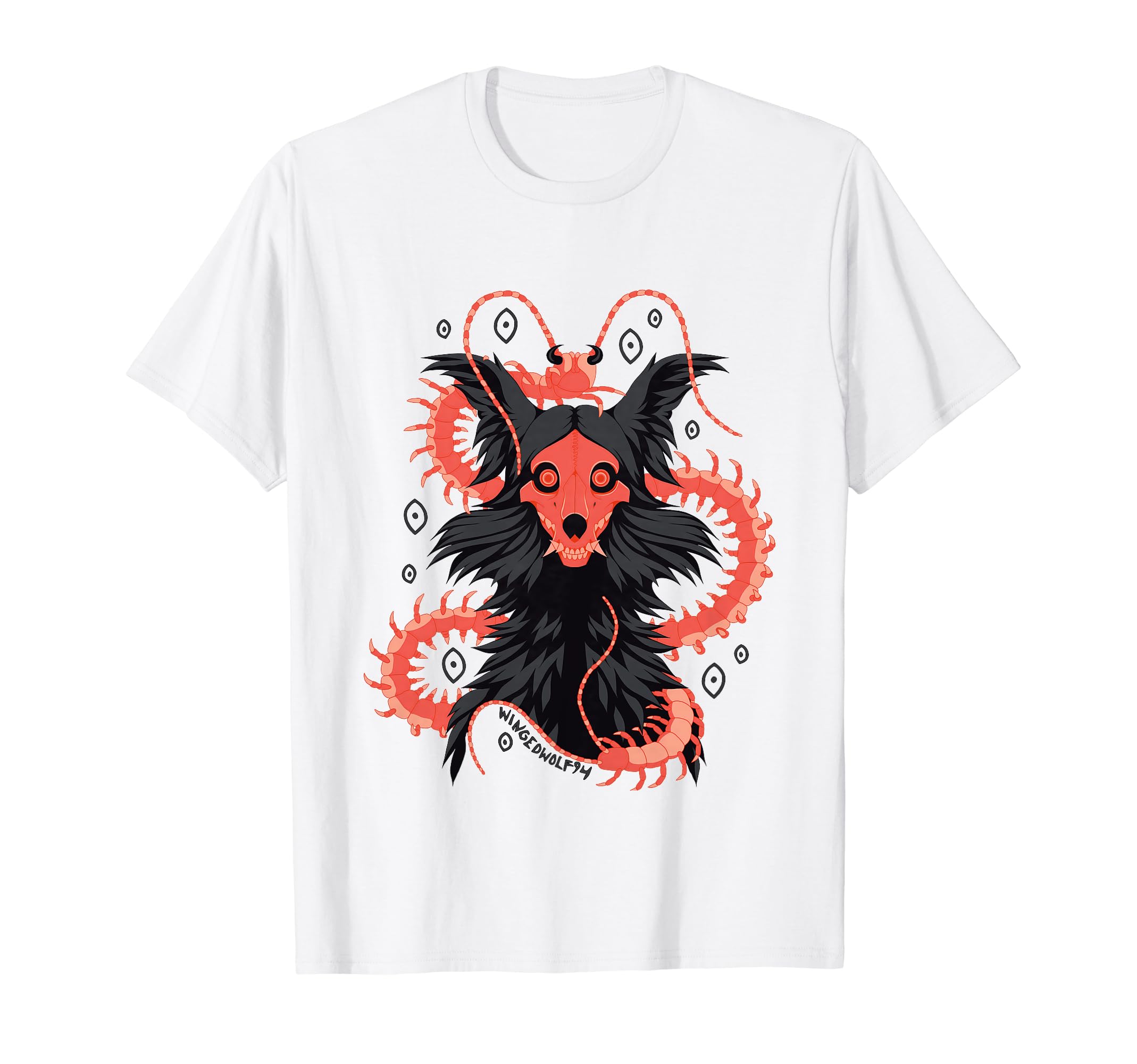 wingedwolf94Centipede Skull Dog - Indie Artist Designed Fandom Merch T-Shirt