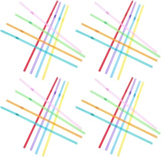 Colorful Bendable Plastic Straws 100pcs X 5 Packs Flexible Extra Long Drinking Straws for Juice Milk Tea Party Bulk Use for Everyday Beverages