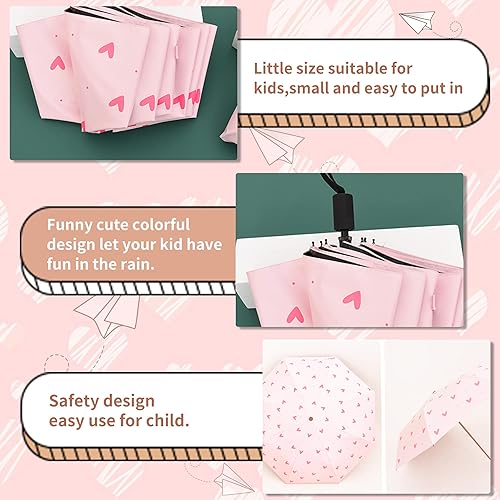 Miniatura 3 de Paraguas infantil para niñas y niños, paraguas resistente al viento, paraguas plegable compacto de viaje, paraguas ligero y portátil para automóvil,