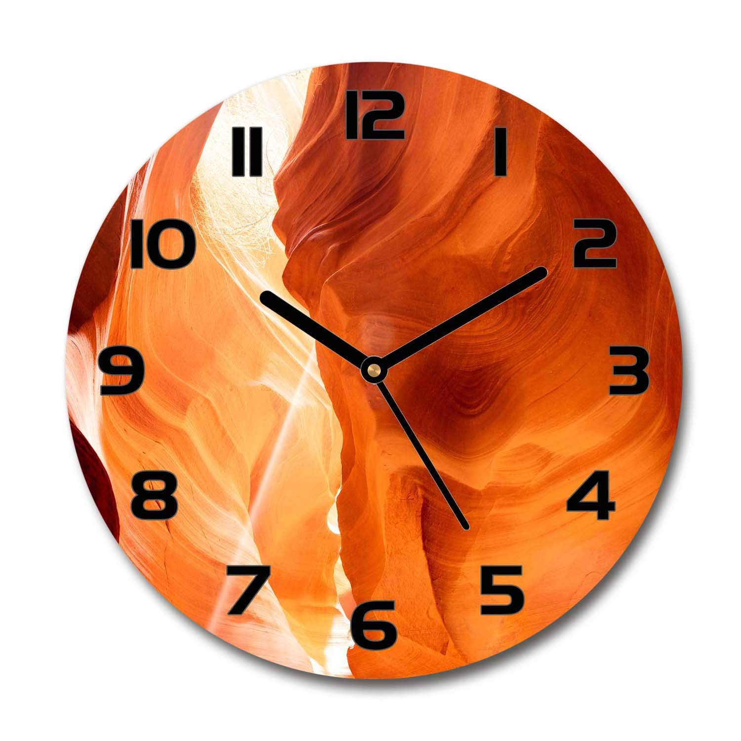 Horloge en Verre 60x60cm Tulup Silencieuse sur Pied Salon Design Mur Impression Canyon