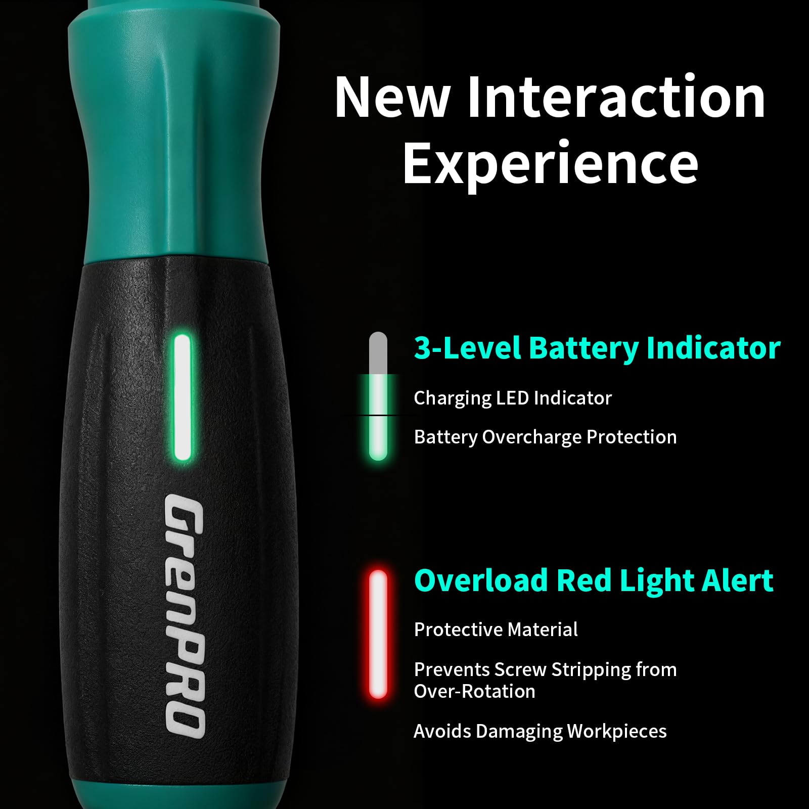 GRENPRO Cacciavite elettrico da 4 V, set di cacciaviti a batteria ricaricabile con 51 punte magnetiche, luce LED, rotazione sinistra/destra, cavo di ricarica USB e custodia per il trasporto, ideale