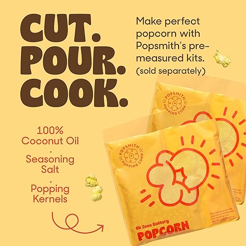 Miniatura 4 de Popsmith Máquina de palomitas de maíz en color crema, máquina de palomitas de maíz de 6 cuartos de galón, máquina de palomitas de maíz de acero