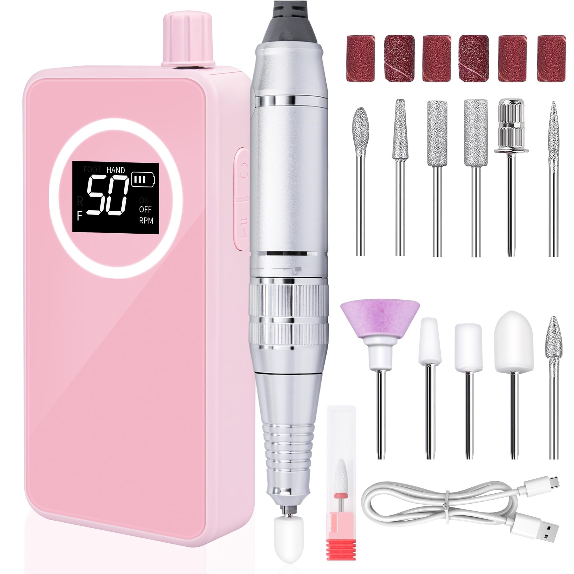 Amazon.com: Nail Drill, Portable Electric Nail File 50000RPM