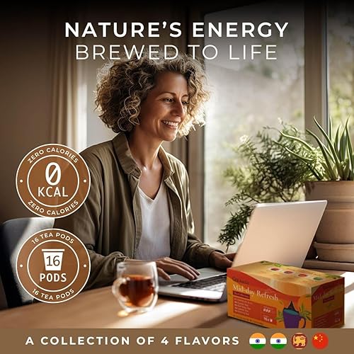 Miniatura 2 de Gya Tea Co Paquete variado de cápsulas de té K-Cups Refresh de mediodía y tazas K de té Chai de vainilla para Keurig 2.0 y 1.0