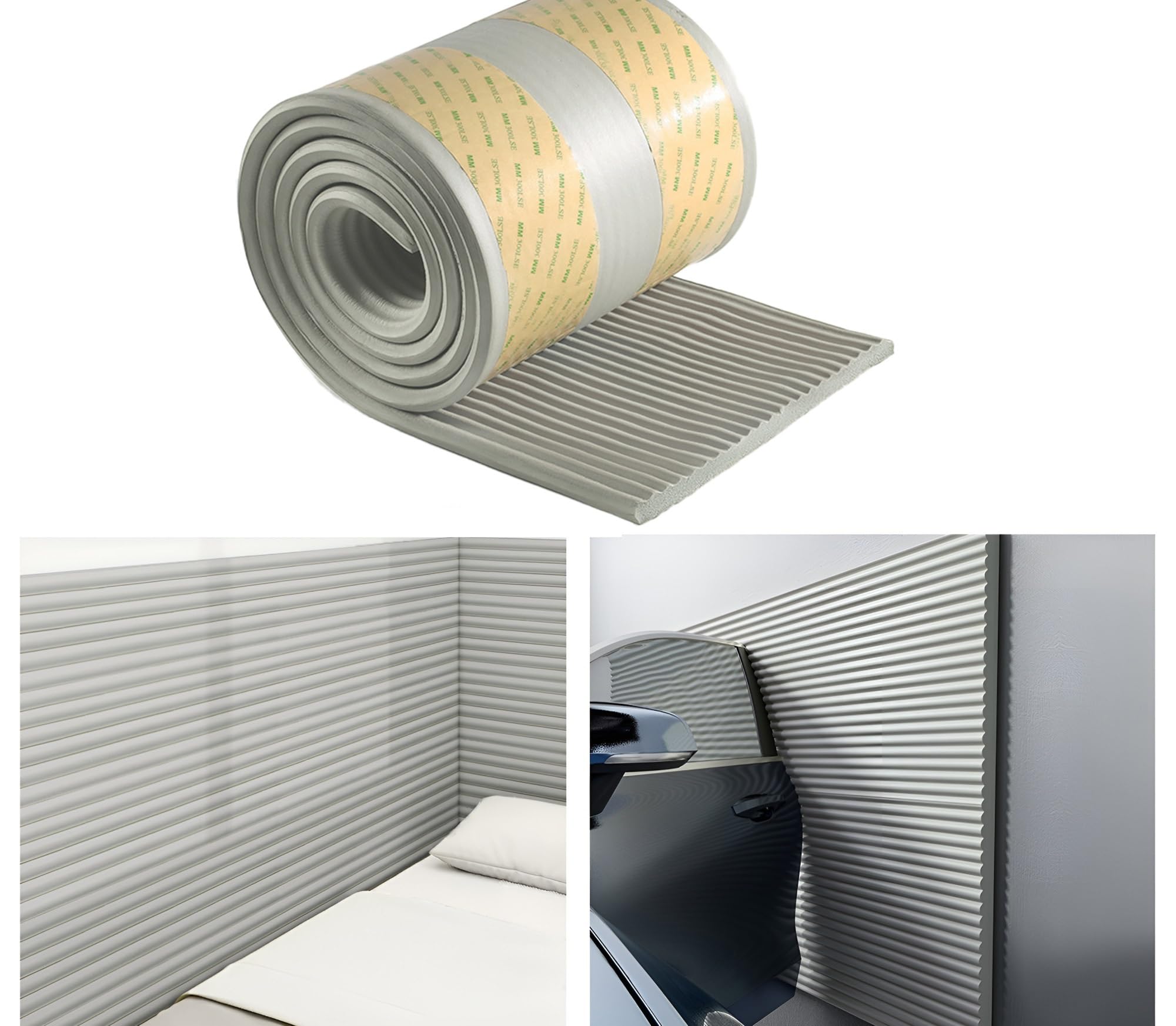 Paneles autoadhesivos anticolisión para pared, color gris, 20 cm, protectores de esquina para muebles de dormitorio y garaje, acolchado de seguridad para cabecero