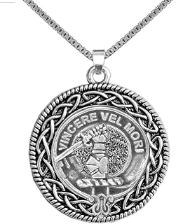 MacNeill (Gigha) Clan Crest Celtic Interlace Disk Pendant - CLP06