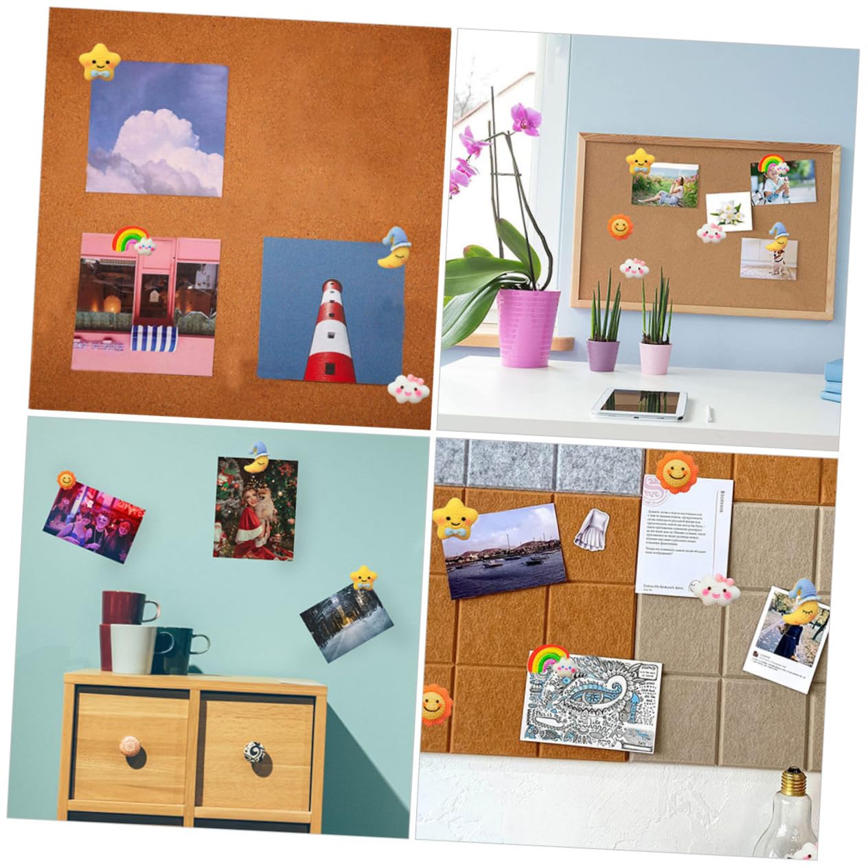 HOMSFOU 3 Sätze Dekorative Pinnnadeln Form Von Sonne Mond Sternen Und Niedliche Pushpins Für Fotos Pinnwände Und Korktafeln Für Büro Und Zuhause 30 Stück * 3