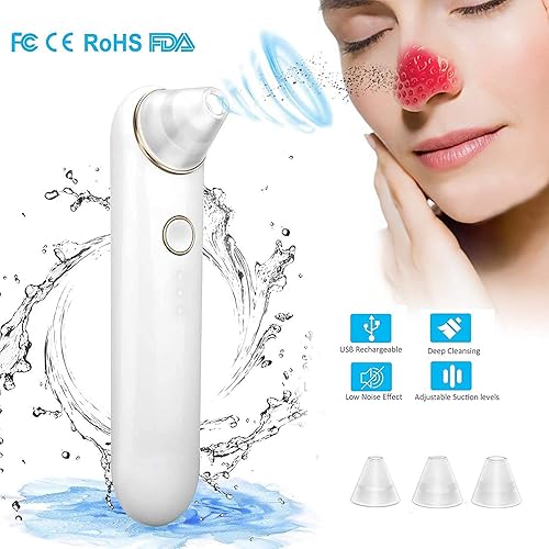 Miniatura 5 de Rebound PiPa, Removedor de puntos negros para nariz, limpiador facial de poros, succión de puntos negros con 3 potencia de succión ajustable y 3