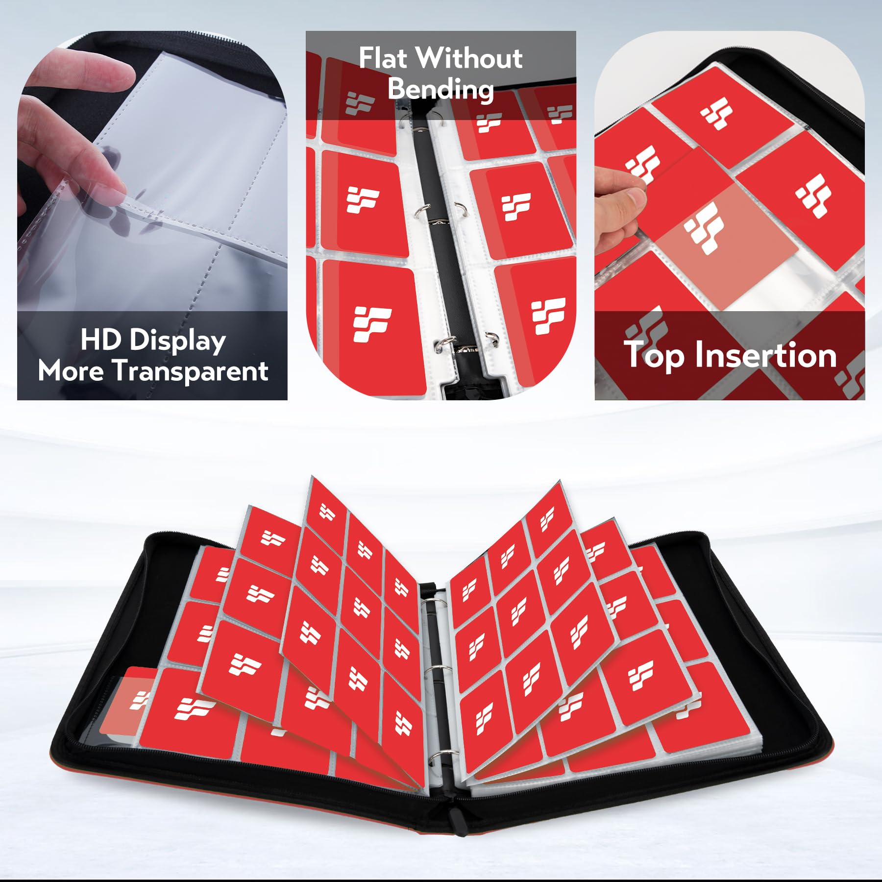Amazon.com: Card Binder 9 Pocket, Trading Card Binder with Clear Window  Design, 720 Double Sided Pocket PU Collection Binder, Card Albums for MTG,  TCG, and Sports Cards(Red) : Toys & Games