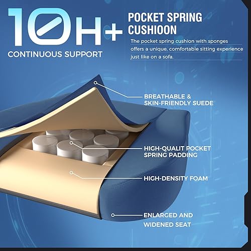 Miniatura 3 de GTPLAYER Silla de juegos de tela con cojín de resorte de bolsillo, sillas de juegos grandes y altas, silla de computadora de respaldo alto de 350