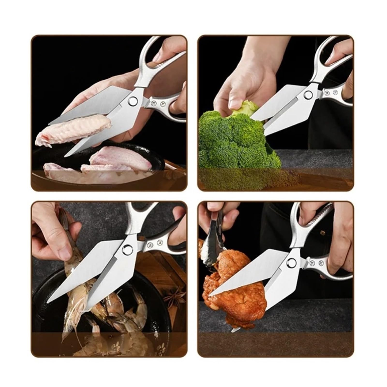 Mehrzweck-Küchenschere for Schneiden von Gemüse, Fleisch, Fisch, Huhn, Kunststoffgriff, Klinge aus rostfreiem Stahl