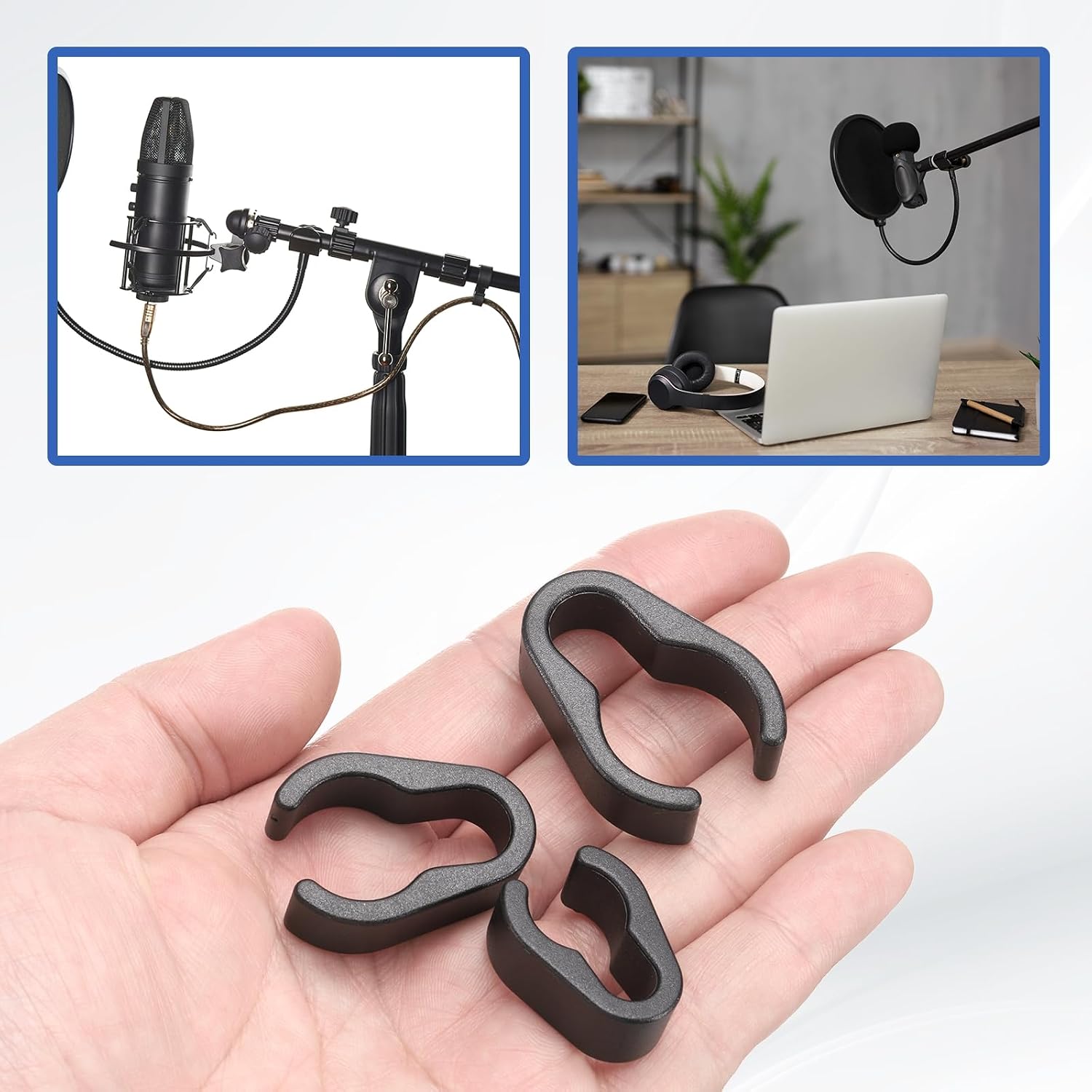 MECCANIXITY Mic Cable Clips Microphone Tie Clip Mini Microphone Clamp Universal Mic Cable Clips 15mm 20mm 25mm 5 Set image 4