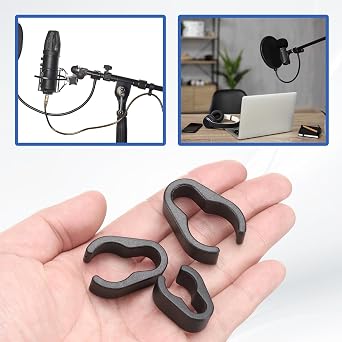 MECCANIXITY Mic Cable Clips Microphone Tie Clip Mini Microphone Clamp Universal Mic Cable Clips 15mm 20mm 25mm 5 Set