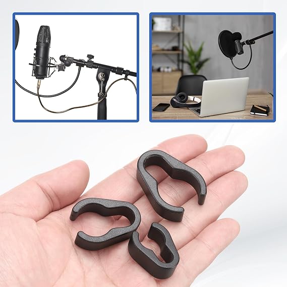 MECCANIXITY Mic Cable Clips Microphone Tie Clip Mini Microphone Clamp Universal Mic Cable Clips 15mm 20mm 25mm 5 Set
