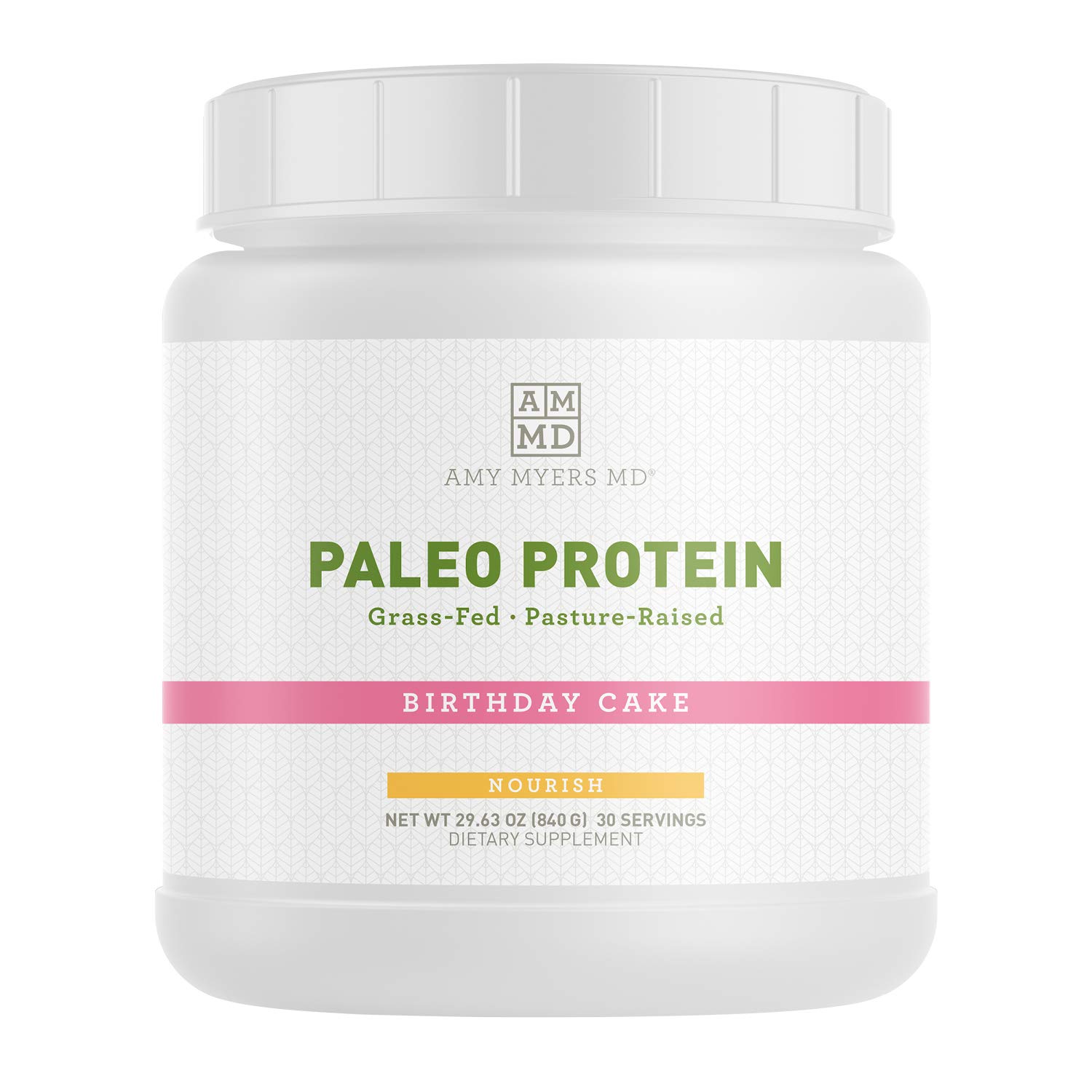 Pure Paleo Protein Powder by Dr. Amy Myers - Birthday Cake - Clean Grass Fed, Pasture Raised Hormone