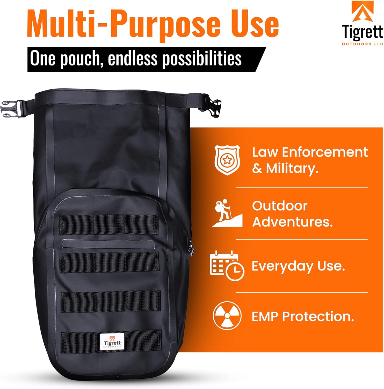 Dry Shield MOLLE Faraday Bag (9.5" x 6" x 2.5"), Signal Blocking, Waterproof & Submersible Tactical Bag with RF Shielding for Electronic Security - Image 7