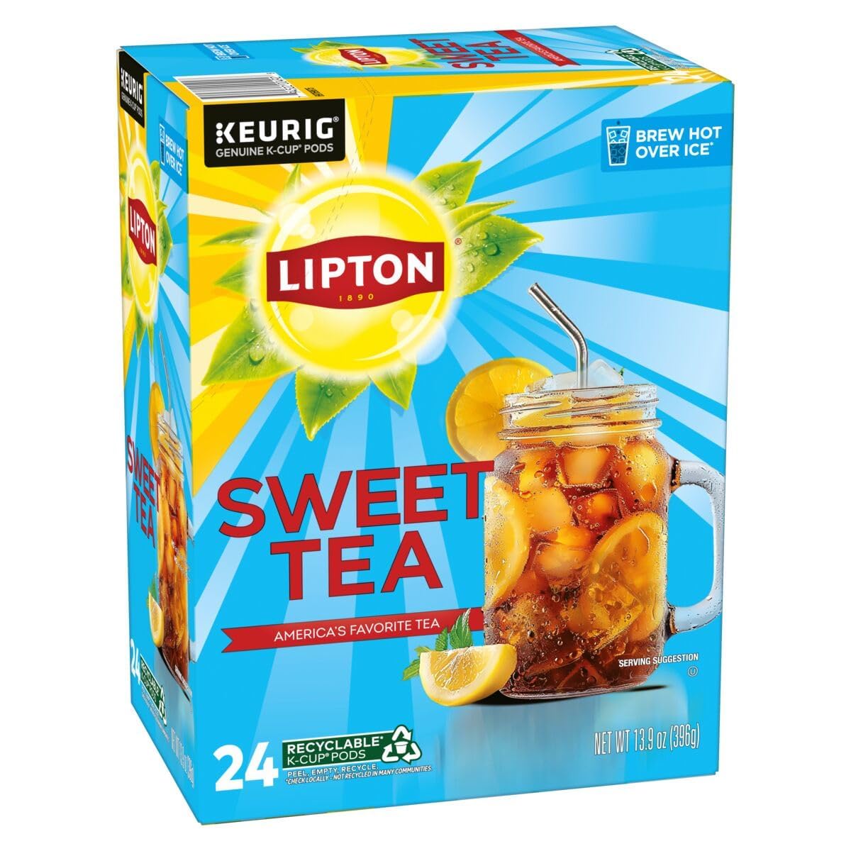 Lipton Iced Tea K-Cup Pods, Sweet Tea & Unsweetened Tea 24 CT (2ea) (Variety Pack)