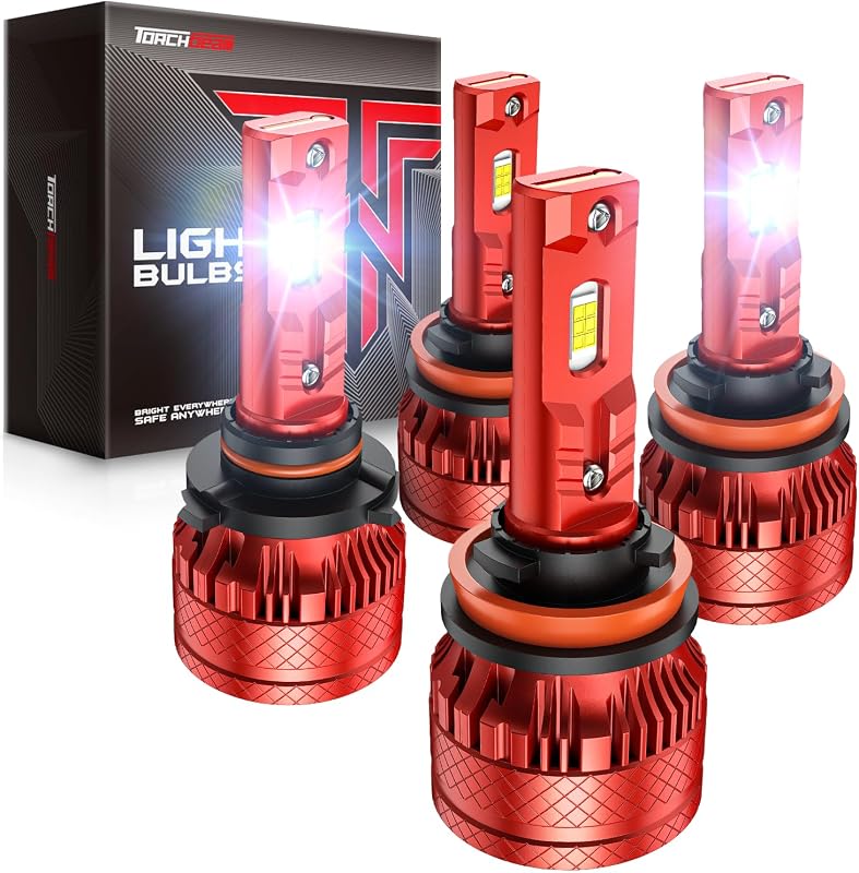 Kit de lâmpadas LED H11/H9/H8 e 9005/HB3 Torchbeam T6S 6500 K – 4 unidades