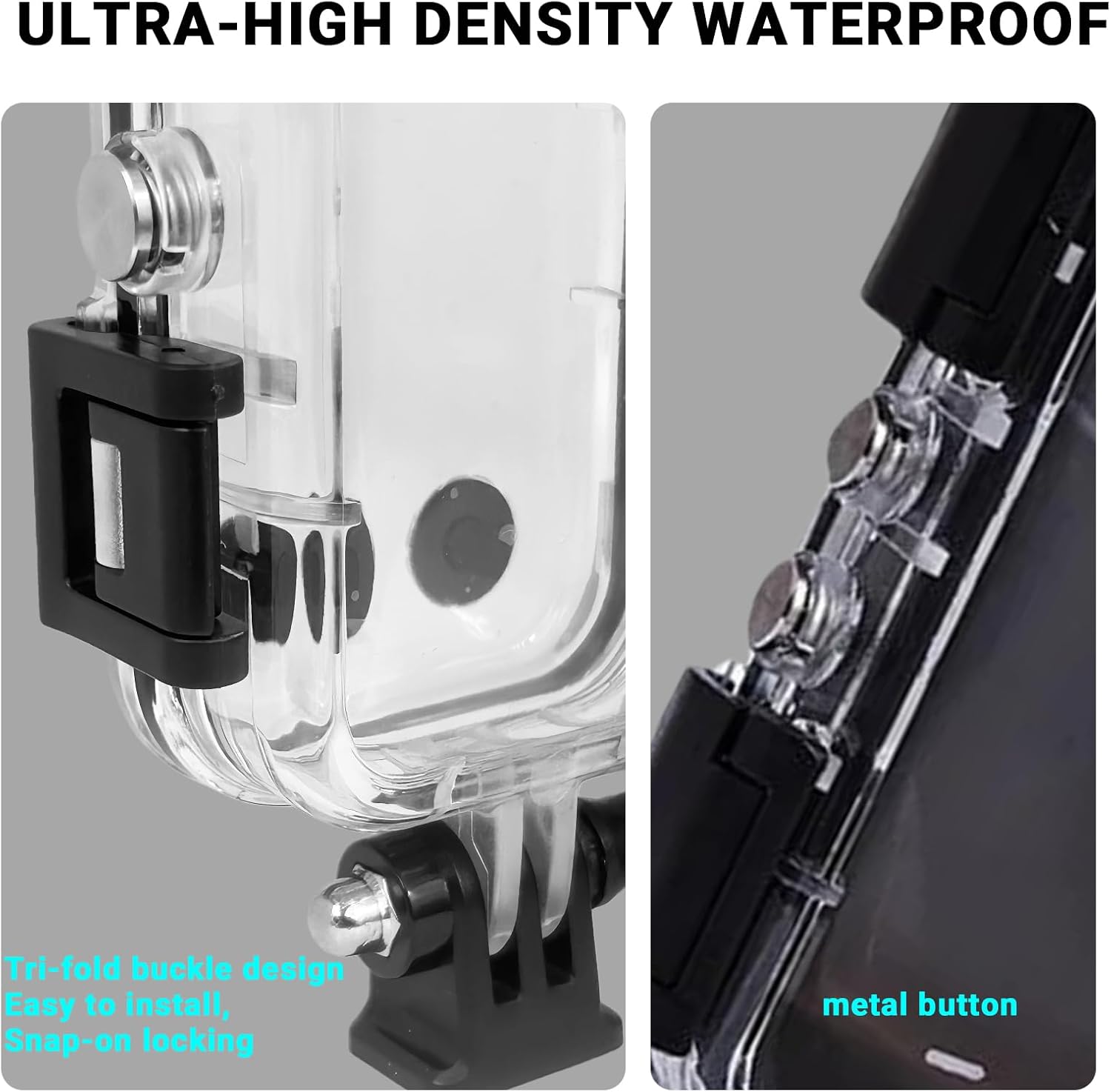 Insta 360 X5 Invisible Dive Case,Waterproof Up to 45m/147ft Invisible Underwater Photography Housing,X5 Underwater Dive Protective Shell with Bracket Accessories