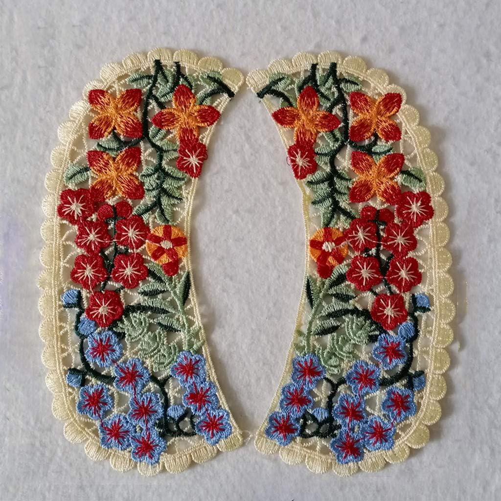 Embroidery Appliques Flower Sewing Collar Patches Wedding Dress Appliques for Wedding Dress Evening Gown Decoration Sewing Neckline