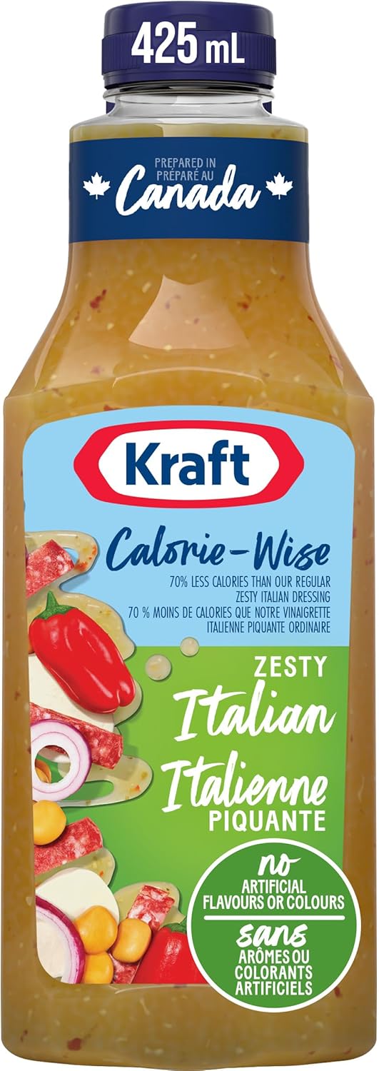 Kraft Zesty Italian CalorieWise Salad Dressing, 425 ml Bottle Amazon