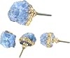 AMOYSTONE Blue Crystal Stone Knobs for Cabinets, Natural Stone Drawer Pulls 4PCS Blue Calcite Crystal Drawer Pulls Knobs with Gold Foil, Rock Irregular 1~1.5 30-40mm DIY Decoration