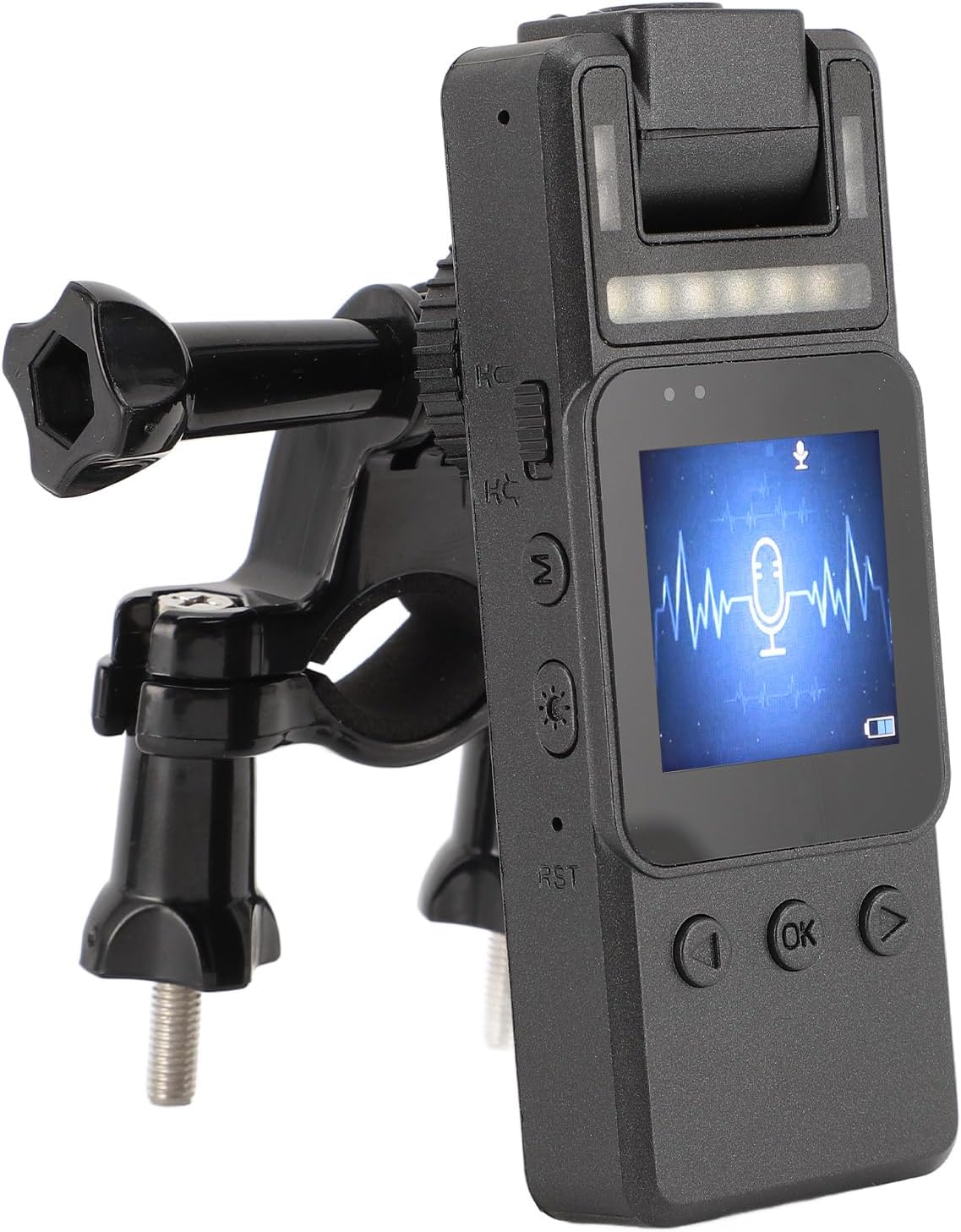 Jiawu Body Camera attached to a bracket