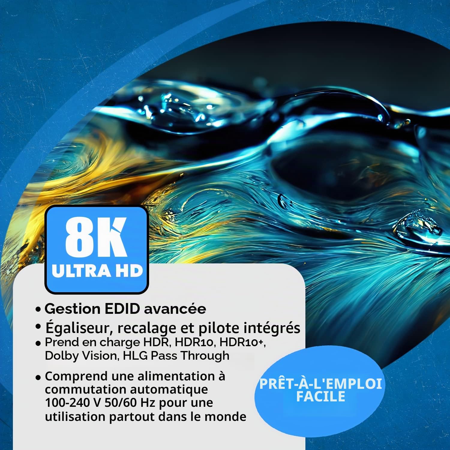OREI Commutateur matriciel HDMI 8K 2 x 2, commutateur avec extracteur Audio UltraHD Prend en Charge jusqu'à 4K @ 120 Hz IR EDID HDCP 2.3 – Télécommande (BK-202A) (2 x 2 – Sortie Audio)