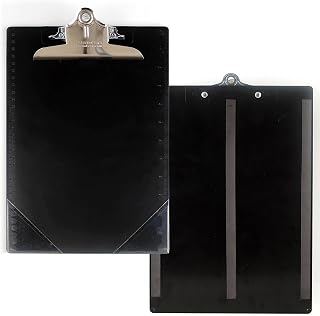 StoreSMART - Magnetic Black Clipboard with Corner Pockets and Rulers - CLIPMCBK-1