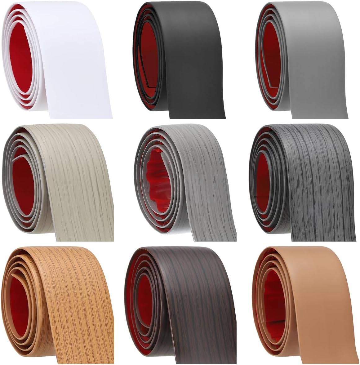 Queenbox 1.5x78.7in Self-Adhesive Floor Transition Strip, Wood Grain Flat Divider Vinyl Door Threshold Cover for Joining Gap Carpet Threshold Tile Doorway, Khaki Wood Grain