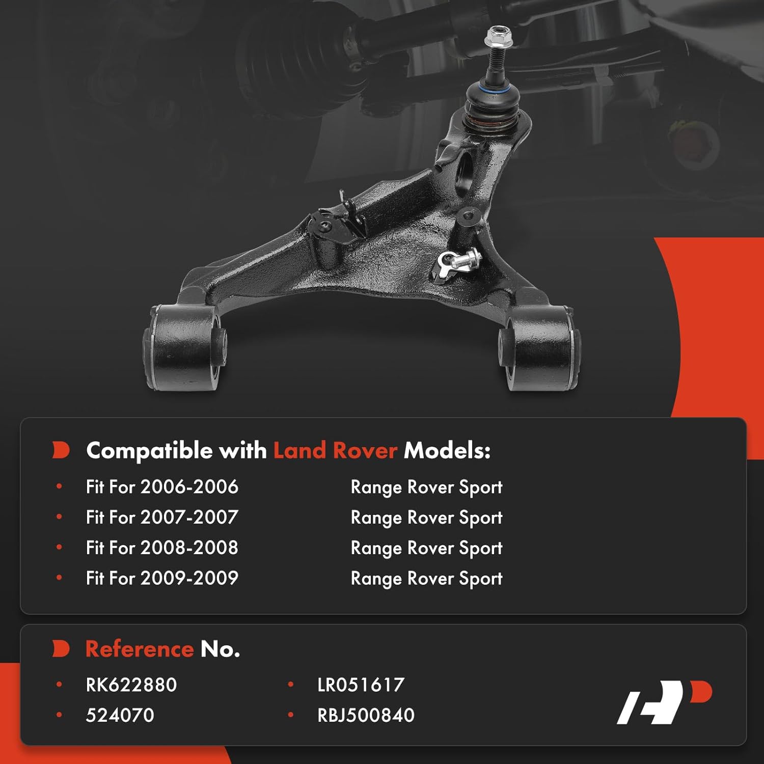 A-Premium Front Right Upper Control Arm, with Ball Joint & Bushing, Compatible with Land Rover Range Rover Sport 2006 2007 2008 2009