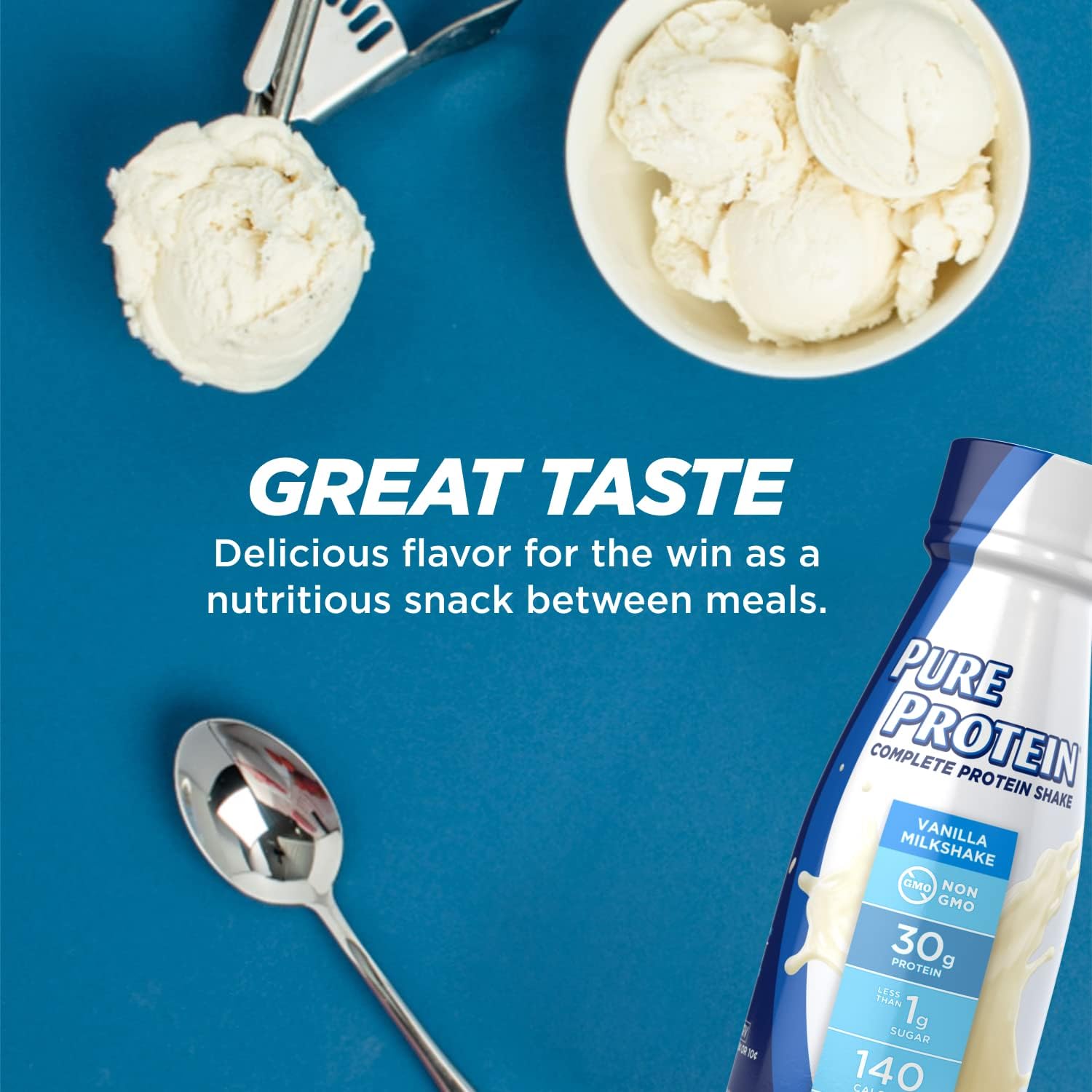 Pure Protein Vanilla Protein Shake, 30g Complete Protein, Ready to Drink and Keto-Friendly, Vitamins A, C, D, and E plus Zinc to Support Immune Health, 11oz Bottles, (Pack of 12) : Everything Else