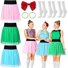 Foaincore 9 Pcs Tutu Skirt Set, Bow Clip and Bands Socks Women Halloween